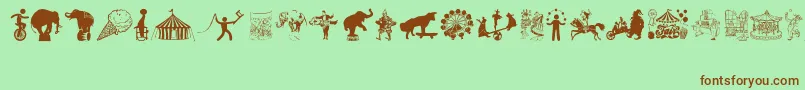Czcionka CircusAndFair – brązowe czcionki na zielonym tle