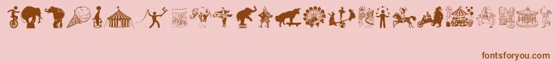 フォントCircusAndFair – ピンクの背景に茶色のフォント