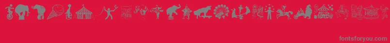 CircusAndFairフォントについての詳細 フォントCircusAndFair – 赤い背景に灰色の文字