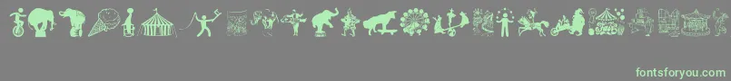 フォントCircusAndFair – 灰色の背景に緑のフォント