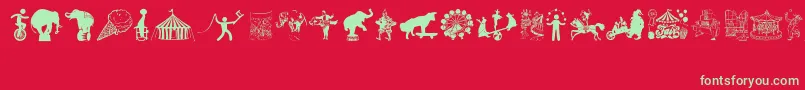 Saiba mais sobre a fonte CircusAndFair Fonte CircusAndFair – fontes verdes em um fundo vermelho