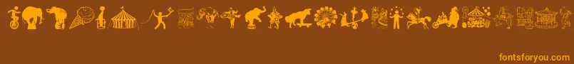 CircusAndFair Font – Orange Fonts on Brown Background