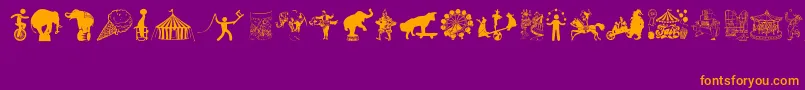 CircusAndFair Font – Orange Fonts on Purple Background