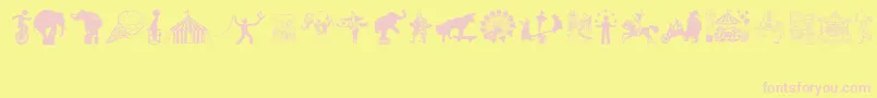 CircusAndFair-Schriftart – Rosa Schriften auf gelbem Hintergrund
