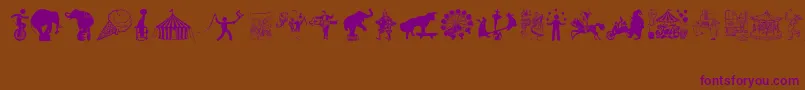 CircusAndFair Font – Purple Fonts on Brown Background