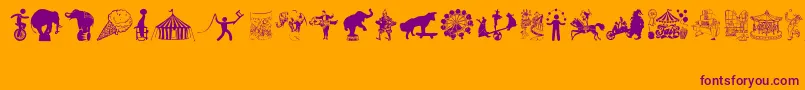 CircusAndFair Font – Purple Fonts on Orange Background