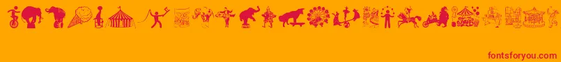 CircusAndFair Font – Red Fonts on Orange Background