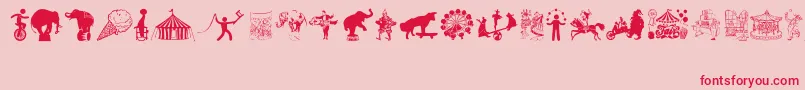 Czcionka CircusAndFair – czerwone czcionki na różowym tle