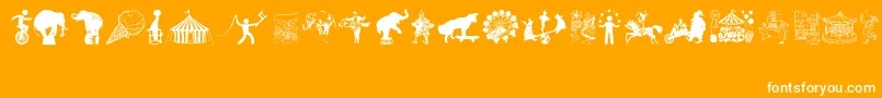 fuente CircusAndFair – Fuentes Blancas Sobre Fondo Naranja