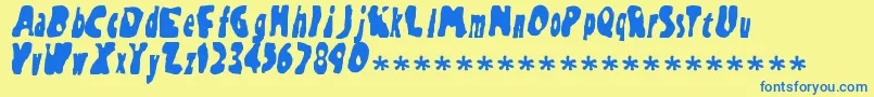 Rorsach Font – Blue Fonts on Yellow Background