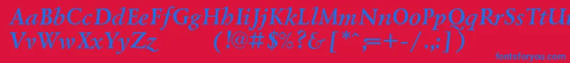 LazurskiexpodcBolditalic Font – Blue Fonts on Red Background