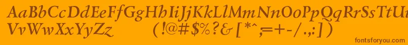 LazurskiexpodcBolditalic Font – Brown Fonts on Orange Background