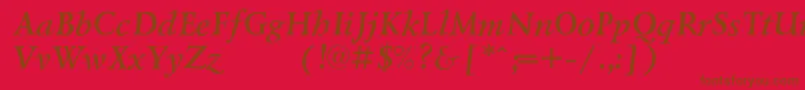 LazurskiexpodcBolditalic Font – Brown Fonts on Red Background