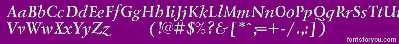 LazurskiexpodcBolditalic Font – Green Fonts on Purple Background