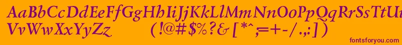 LazurskiexpodcBolditalic Font – Purple Fonts on Orange Background