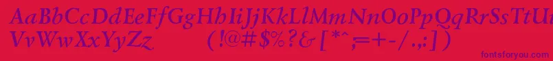 LazurskiexpodcBolditalic Font – Purple Fonts on Red Background