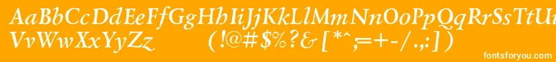 フォントLazurskiexpodcBolditalic – オレンジの背景に白い文字
