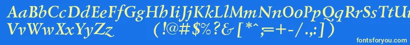LazurskiexpodcBolditalic Font – Yellow Fonts on Blue Background