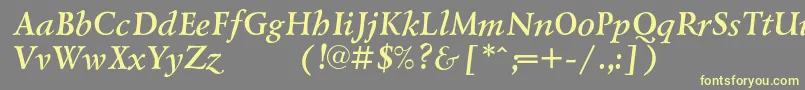 LazurskiexpodcBolditalic-Schriftart – Gelbe Schriften auf grauem Hintergrund