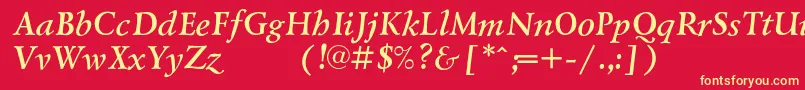 LazurskiexpodcBolditalic Font – Yellow Fonts on Red Background