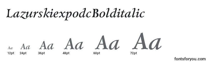 LazurskiexpodcBolditalic Font Sizes