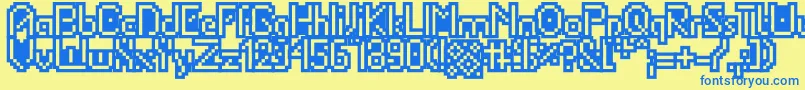 Portabletubeoutl Font – Blue Fonts on Yellow Background