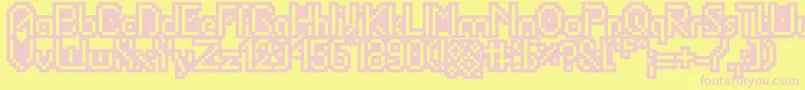 Portabletubeoutl Font – Pink Fonts on Yellow Background