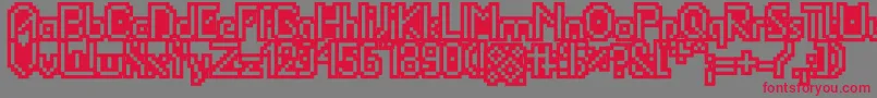 Portabletubeoutl-Schriftart – Rote Schriften auf grauem Hintergrund