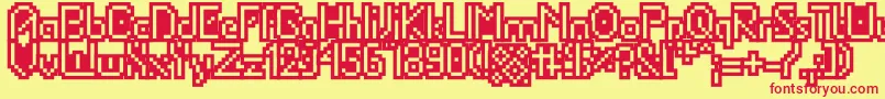 Portabletubeoutl Font – Red Fonts on Yellow Background