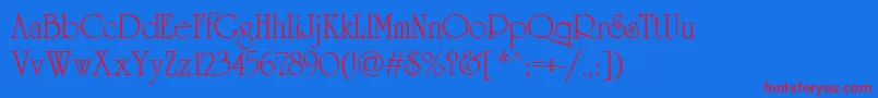 University.Kz-Schriftart – Rote Schriften auf blauem Hintergrund