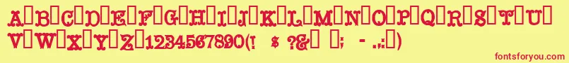 Mustachi Font – Red Fonts on Yellow Background
