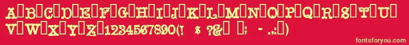 Mustachi Font – Yellow Fonts on Red Background