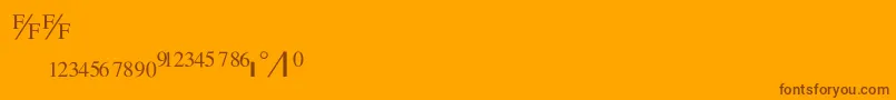 GlobeFraction-Schriftart – Braune Schriften auf orangefarbenem Hintergrund