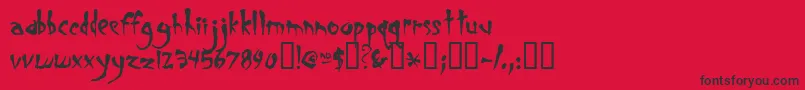 フォントSmegalomania – 赤い背景に黒い文字