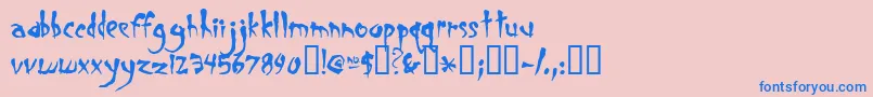 Smegalomania Font – Blue Fonts on Pink Background