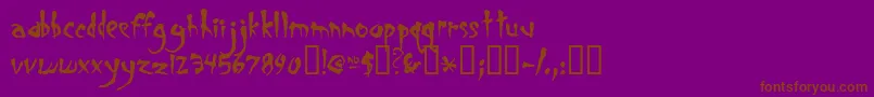 Smegalomania Font – Brown Fonts on Purple Background