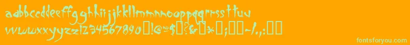 Smegalomania Font – Green Fonts on Orange Background