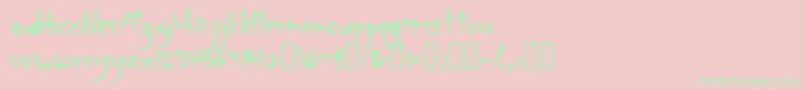 Smegalomania Font – Green Fonts on Pink Background