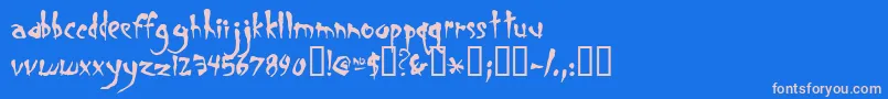 Smegalomania Font – Pink Fonts on Blue Background