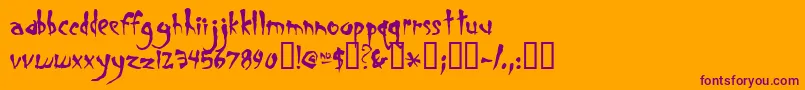 Smegalomania-fontti – violetit fontit oranssilla taustalla