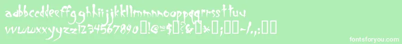 Smegalomania Font – White Fonts on Green Background
