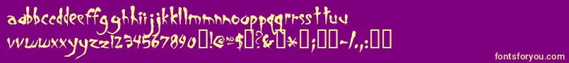 Smegalomania Font – Yellow Fonts on Purple Background