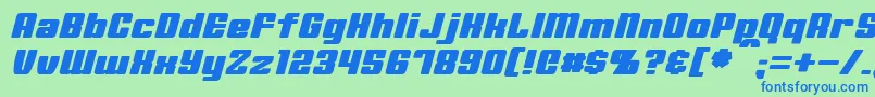 MinervaItalic Font – Blue Fonts on Green Background