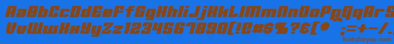 Fonte MinervaItalic – fontes marrons em um fundo azul