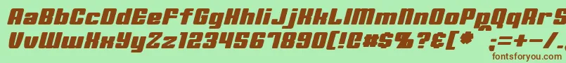 MinervaItalic Font – Brown Fonts on Green Background