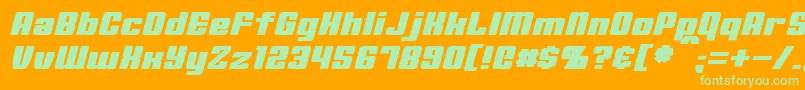 MinervaItalic Font – Green Fonts on Orange Background