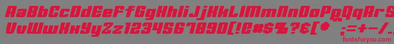 Czcionka MinervaItalic – czerwone czcionki na szarym tle