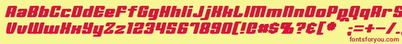 MinervaItalic-fontti – punaiset fontit keltaisella taustalla