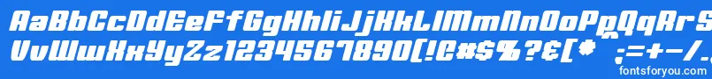 MinervaItalic-fontti – valkoiset fontit sinisellä taustalla