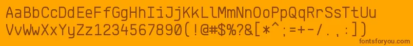 Fonte KlartextMono – fontes marrons em um fundo laranja